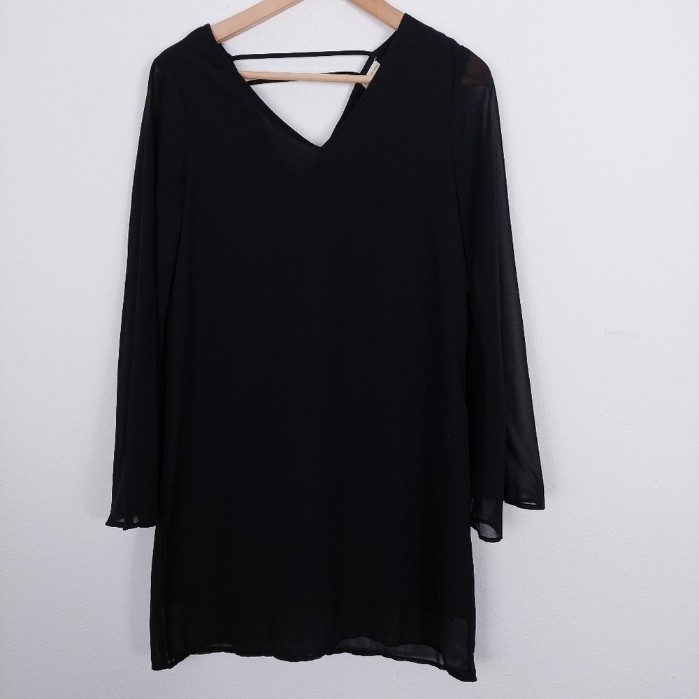 Japna Black Sheer Tunic Women's Sz XS Lined Casual